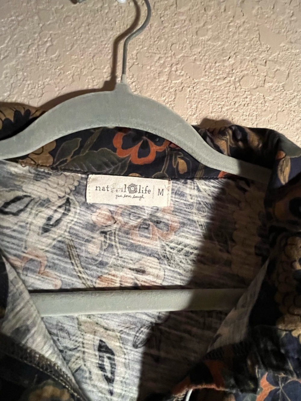 NATURAL LIFE Christa Knit Maxi Dress Navy Tan Dahlias  100% Cotton - Picture 7 of 12